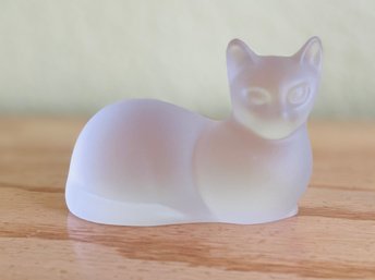 Frosted Glass Lenox Cat Figurine