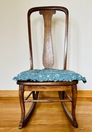 Vintage Walnut Wood Rocking Chair