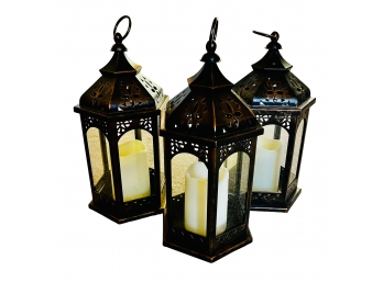 Grouping Of 3 Plastic Battery Operated Lanterns 1 Of 3