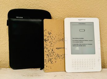 White Amazon Kindle With Manual And Case