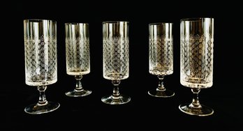 5 PC Lot Of Vintage Rosenthal Romance Bjorn Wiinblad Strohglas Germany White Wine Glasses 1 Of 2