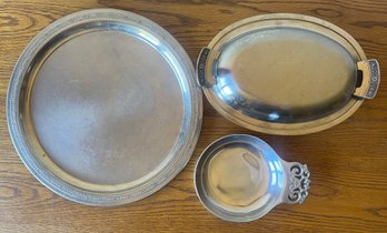 Pewter And Stainless Steel Serving Ware Including Nambe #223