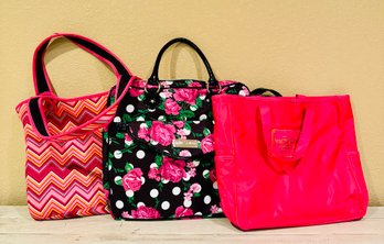 Set Of 3 Tote Bags Including Betsy Johnson And Victoria Secret