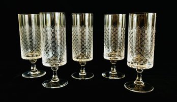 5 PC Lot Of Vintage Rosenthal Romance Bjorn Wiinblad Strohglas Germany White Wine Glasses 2 Of 2