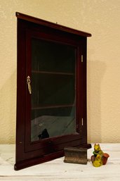 Wood Corner Cabinet With Glass Door