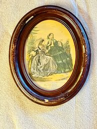 Vintage Picture Mirior Des Modes In Oval Frame