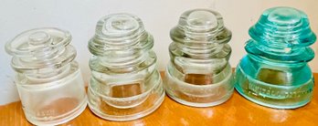 Vintage Clear Hemingray , Whitall Tatum & Aqua Whitall Tatum Glass Insulators