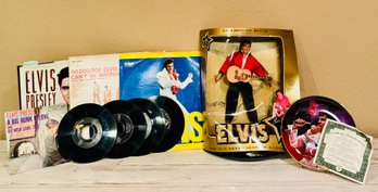 Elvis Collection Of Records, Book, Limited Edition Plate And More!