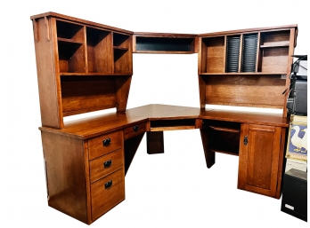 Large Wood Corner Desk 1 Of 2