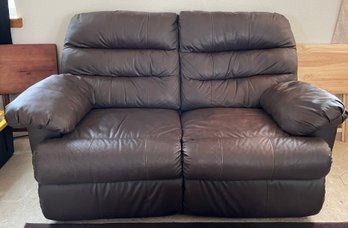 Dark Brown Leather Recliner Love Seat