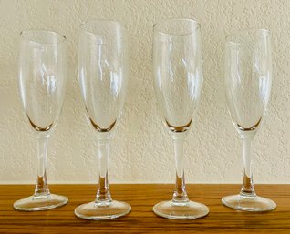 4 PC Lot Of Champagne Flutes