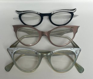 Trio Of Vintage Cat Eye Glasses