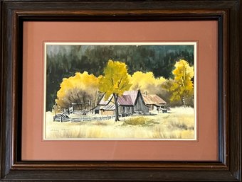 Farm In The Woods Landscape Painting By Mary Weiss
