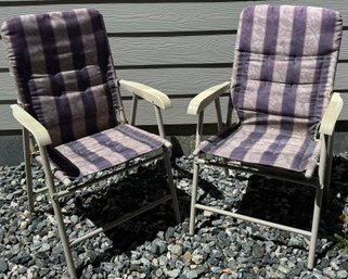 Set Of 2 Fabric Folding Garden Chairs