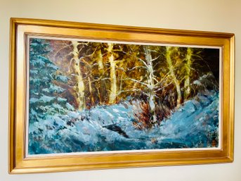 XL Winter Landscape Oil Painting By James 'Jim' Biggers