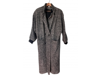 80s Style Tweed Coat Size Large - XL