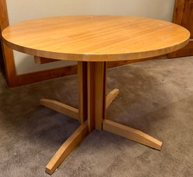 Solid Oak Butcher Block Pedestal Table