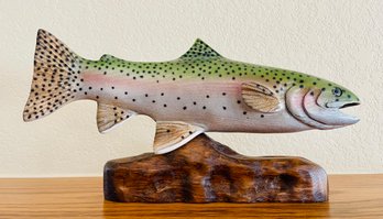 Wooden Salmon Showcase Carving