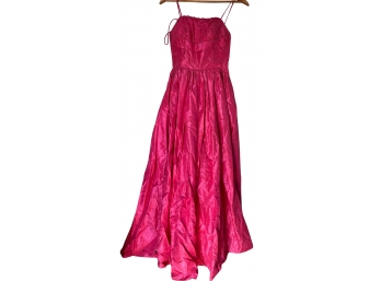 Vintage Woman's Pink Taffeta Ball Gown