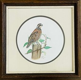 Webb Garrison Signed And Numbered Quail Watercolor