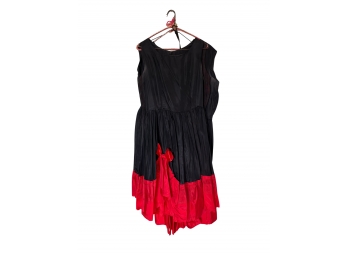 4 Black And Red Taffeta Dresses All In Vintage Condition