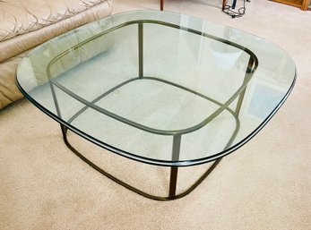 Metal & Glass Square Coffee Table