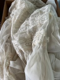 Vintage Silk And Chiffon Wedding Dress With Crinoline