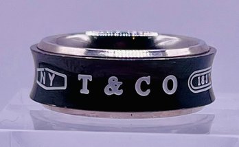 Tiffany & Co. Sterling & Black Titanium Band Ring Size 6