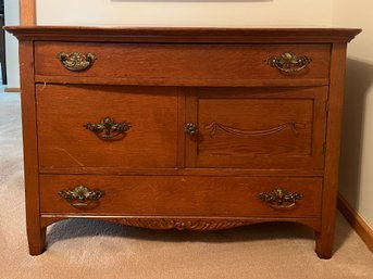 Vintage Oak Standing Chest