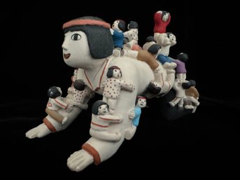 Native American Style Storyteller Pottery Sculpture