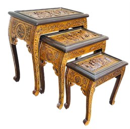 Handcrafted Asian Nesting Tables