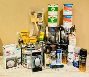 Lot Of Paints, Wood Stain, And More!