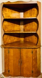 Vintage Wood Corner Cabinet