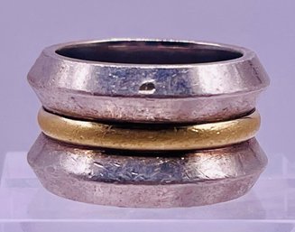 Sterling Silver And 18K Gold Ring