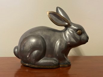 Silver Metal Bunny Figurine