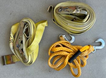 Set Of Ratchet Straps & Tow Rope