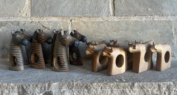 Hand Carved Wooden Napkin Rings