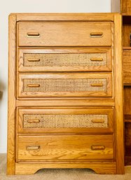 Vintage Wooden Five Drawer Dresser