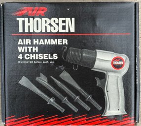 New In Box Thorsen Air Hammer W/ 4 Chisels