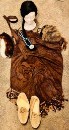 Native American Halloween Costume With Black Wig