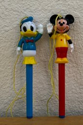 Mickey & Goofy Vintage Siroflex Necklace Pens
