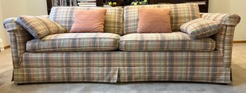 Vintage Plaid Sofa With Pullout Bed