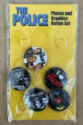 The Police Vintage Graphic Button Pins