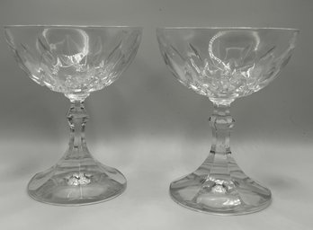 Vintage Clear Cut Glass Wine Glasses