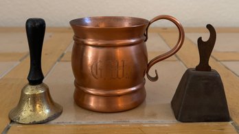 Georgian Copper Mug With Vintage Bells