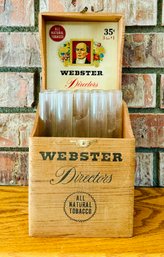 Vintage Special Selection Webster Directors Wood Cigar Box With Glass Tubes