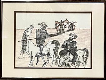 Don Quixote & Sancho Panza Drawing By Cynthia Gibbons