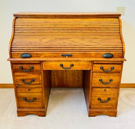 Vintage Winners Only Wood Roll Top Desk