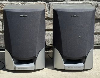 Pair Of Aiwa Bass Reflex Speaker System