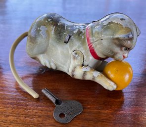 Wind-Up Kitten & Ball Toy From US-Zone Germany